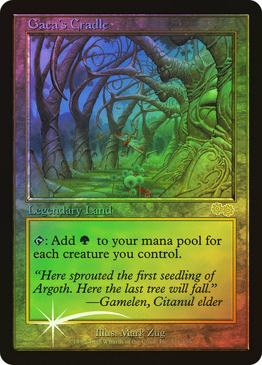 Foil】《ガイアの揺籃の地/Gaea's Cradle》(ジャッジ褒賞)[USG-P