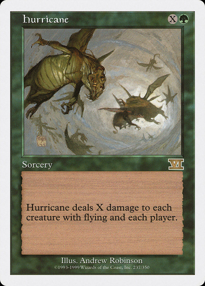 mtg hurricane card - Summer Magic - English Mint / near mint condition trading card Hurricane | 7th Edition |