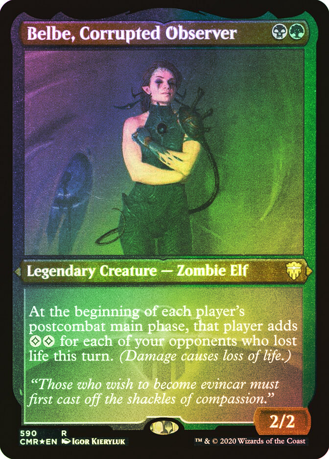 MTG FOIL ETCHED Belbe, Corrupted Observer - Commander Legends #590