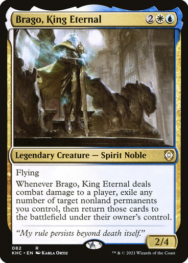 MtG Trading Card Game Eternal Masters Rare Brago, King Eternal #198