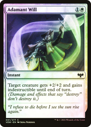 mtg adamant cards Daghatar the #(Damage and effects that say destroy dont destroy it.) # Adamant Will | Innistrad: Crimson