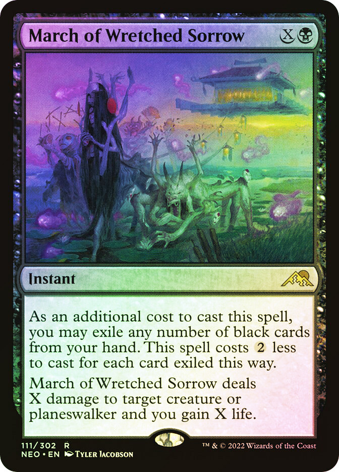 Carta Magic: The Gathering - March Of Wretched Sorrow (111) - Lámina - Kamigawa: Neon Dynasty