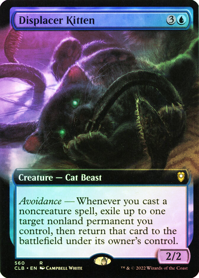 MTG FOIL Displacer Kitten Extended Art - Commander Legends: Battle