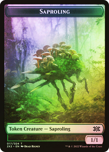 mtg saproling cards Slimefoot, the Stowaway Tribal Token Sacrifice Magic Com CommanderComplete (You may cast it any time you could cast an instant.) Create a 1/1 green Saproling creature token for each creature you control Rules Text: Sacrifice a saproling,