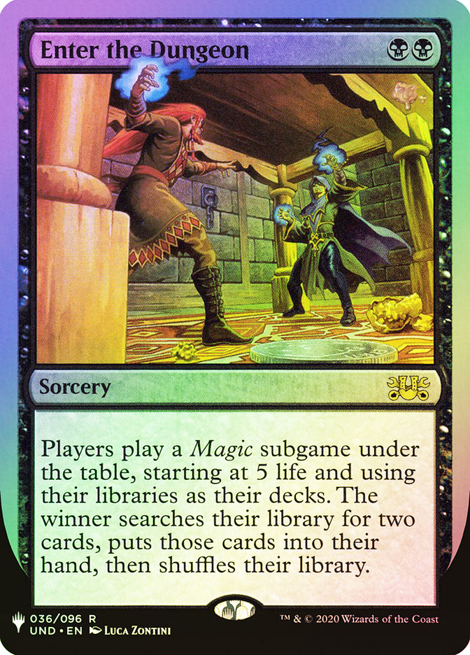mtg enter the dungeon cards Collector Booster Magic: Gathering Oversized (Adventures In The Forgotten Realms) Adventures In The Forgotten Realms Game puts those cards into their hand Elite Venture into The Dungeon