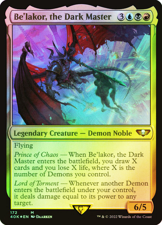 MTG FOIL Be'lakor, the Dark Master - Warhammer 40,000 Commander