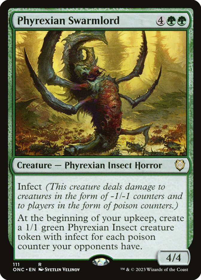 mtg phyrexian language cards Mtg Phyrexia: All Will Be One Commander Rare Phyrexian Swarmlord #111