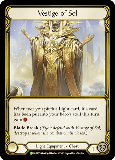 その他 Flesh and Blood Vestige of Sol CF Vestige of Sol - Flesh & Blood TCG - Monarch – FaB Foundry