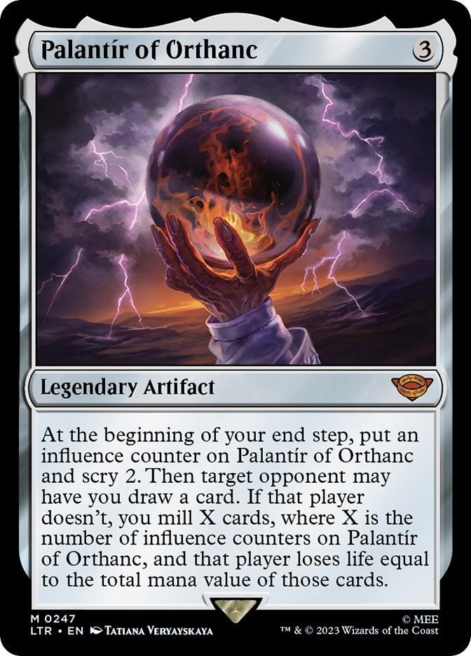 mtg lotr valuable cards / The Lord Of The Rings Tales Of Middle Earth where X is the number of influence counters on Palantir of Orthanc lotr mtg expensive cards MTG: