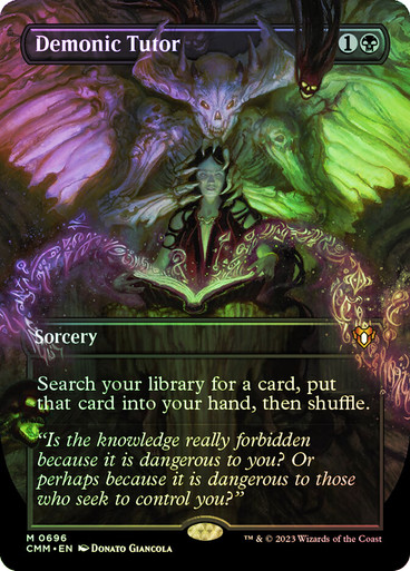 Demonic Tutor (Borderless) | Commander Masters - Variants