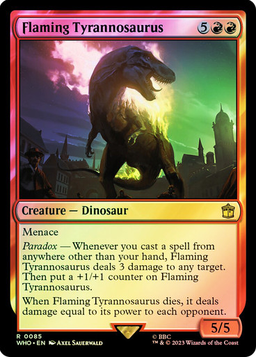Flaming Tyrannosaurus (WHO-976) - rare: (Extended Art) - Foil main image 0