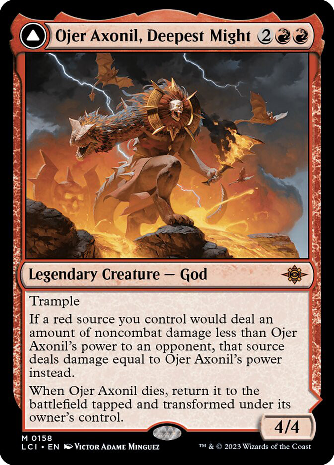 MTG Ojer Axonil, Deepest Might // Temple of Power - The Lost