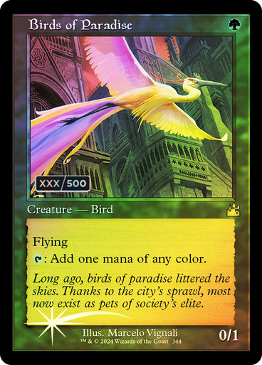 mtg ravnica remastered serialized cards Birds of Paradise | Ravnica Remastered