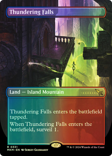 MTG 轟音の滝 Thundering Falls ボーダーレス 3枚 331)□ボーダーレス□《轟音の滝/Thundering Falls》[MKM-BF] 土地R