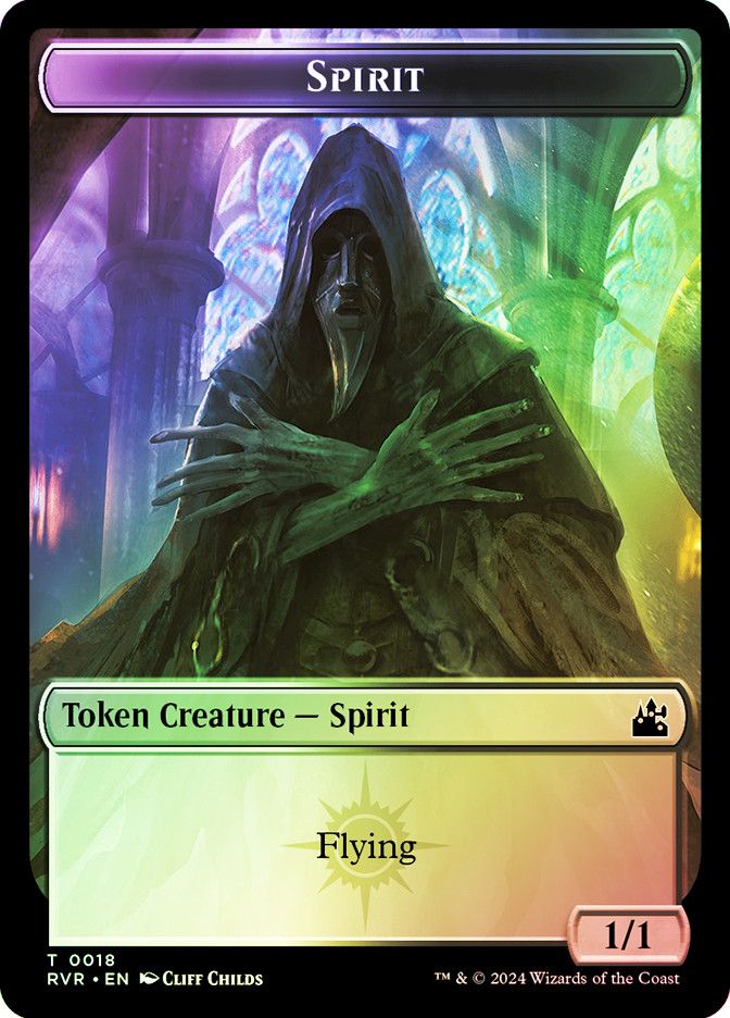 MTG FOIL {Spirit Token} (Black/White) // {Zombie Token} - Ravnica