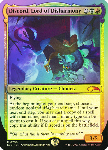 discord mtg card Twins of Magic the Gathering NM Near Mint Modern Horizons M3C Whenever damage is dealt to one of the chosen players Discord, Lord of Disharmony (Ponies: