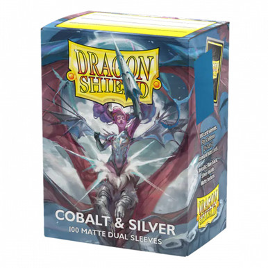 Dragon Shield Sleeves - Matte Dual - Cobalt & Silver (100 ct.) | Star City Games Dragon Shield Sleeves - Matte Dual - Cobalt & Silver (100 ct.) | Star City Games