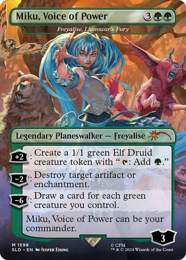 Freyalise, Llanowar's Fury (Miku, Voice of Power) (Hatsune Miku