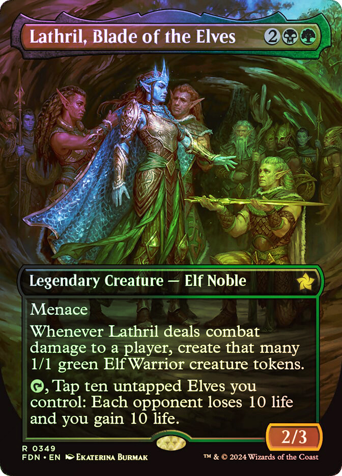 MTG FOIL Lathril, Blade of the Elves Borderless - Foundations #349