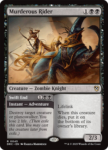 Murderous Rider // Swift End | Aetherdrift Commander | Star City Games