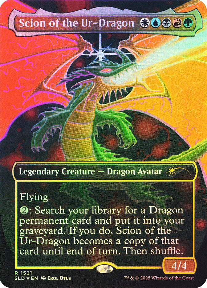 MTG FOIL Scion of the Ur-Dragon Borderless - Secret Lair Drop