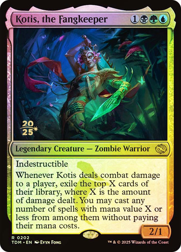 mtg kotis the fangkeeper commander deck EDH Kotis, 100 Cards Custom Sultai Voltron Tarkir: Dragonstorm You may cast any number of spells with mana value X or less from among them without paying their mana costs. What cards to pair with