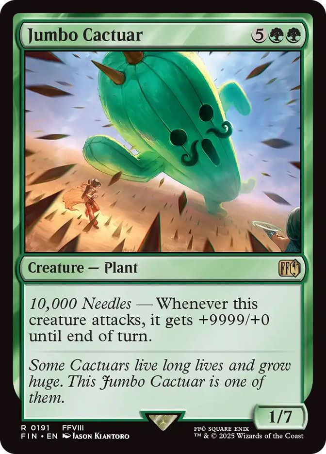 mtg jumbo cards MtG Final Fantasy Rare Jumbo Cactuar #191