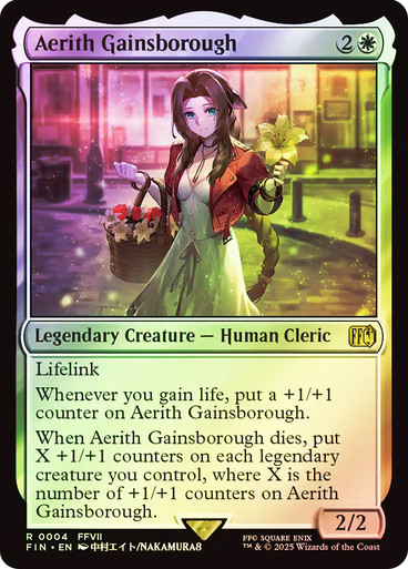 cleric final fantasy mtg Aerith, Last Ancient (Borderless) (Chocobo Track Foil) [FINAL FANTASY