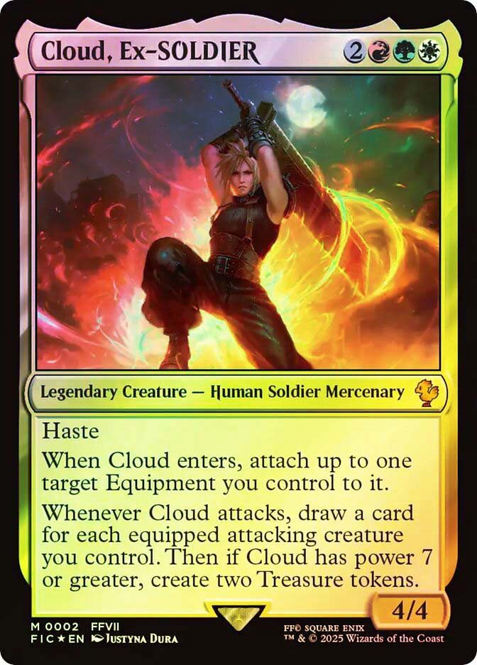 プ*x様 MTG FF 拡張foil クラウド ソルジャー 英語 海外 サンプル MTG FOIL Cloud, Ex-SOLDIER - FINAL FANTASY Commander #002 | eBay