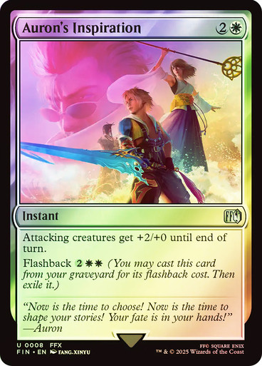 auron final fantasy mtg Auron, Venerated Guardian [130] [Extended Art] [FINAL FANTASY: Commander] [Foil]  Face to Face Games exile target creature defending player controls with power less than Aurons power until Auron leaves the battlefield. Auron's Inspiration | FINAL FANTASY