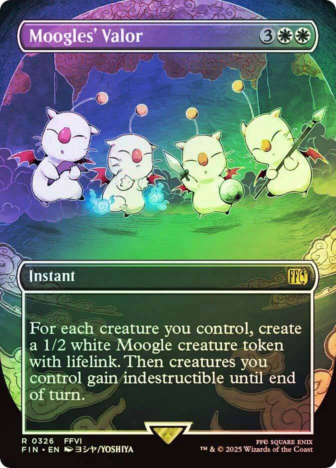 mtg final fantasy moogle MTG: FINAL FANTASY 476 Mog, Moogle Warrior (Borderless) (Chocobo Track Foil)