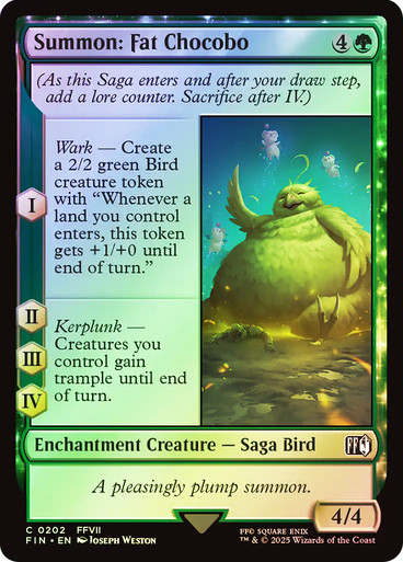 mtg final fantasy fat chocobo Magic: The Gathering this token gets +1/+0 until end of turn Summon: Choco/Mog from Final Fantasy