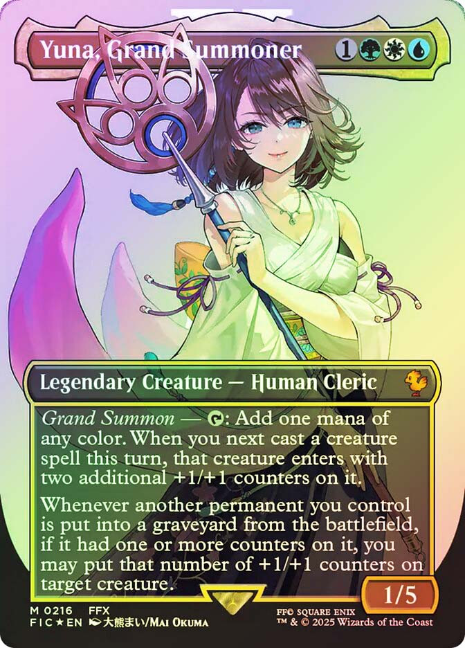 MTG SURGE FOIL Yuna, Grand Summoner Borderless - FINAL FANTASY