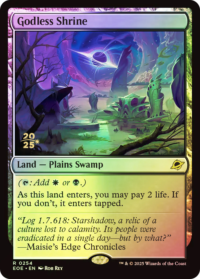MTG FOIL Godless Shrine(Prerelease) (Edge of Eternities) - Promo