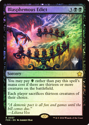 Blasphemous Edict (PRM-PP_FDN_057-ENF)、Magic: The Gathering、kayou