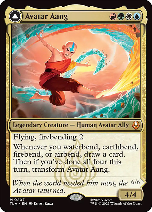 Magic the Gathering Avatar the Last Airbender Mythic Rare Avatar Aang // Aang, Master of Elements #207