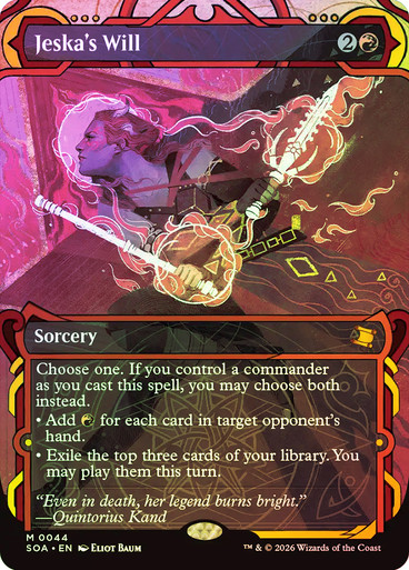 ジェスカの意志 シルバースクロール foil　Jeska's Will SOA Jeska's Will | Secrets of Strixhaven Mystical Archive | Star City