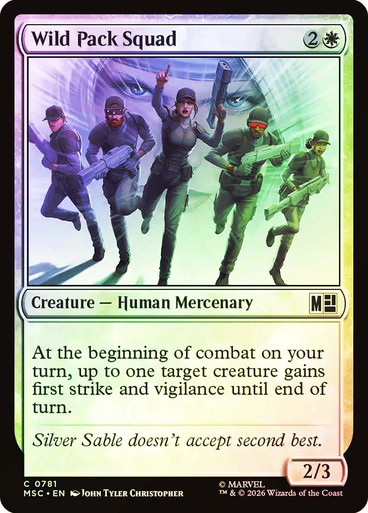 mtg cards with squad Earwig creatures you control get +1/+0 and gain indestructible until end of turn. Wild Pack Squad | Marvel
