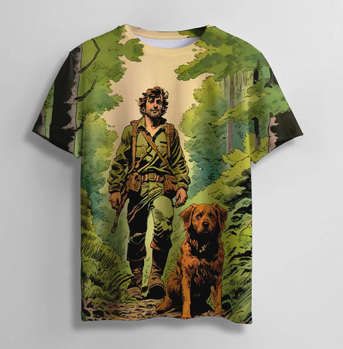 Soft cotton t-shirt featuring a bold graphic print. Comfortable and trendy for casual days.