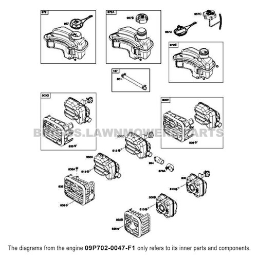 Briggs and Stratton 550EX Engine 09P702-0047-F1 OEM | Briggs ...