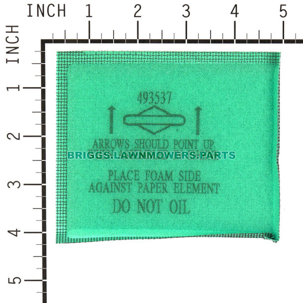4147 - FOAM-FILTER (5 X 493537S) Briggs and Stratton Original Part - Image 2