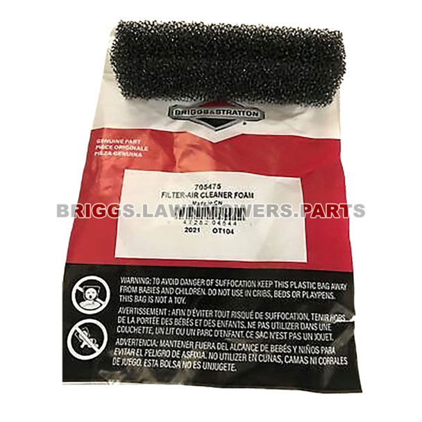 705475 - FILTER-AIR CLEANER FOAM Briggs and Stratton - Image 2