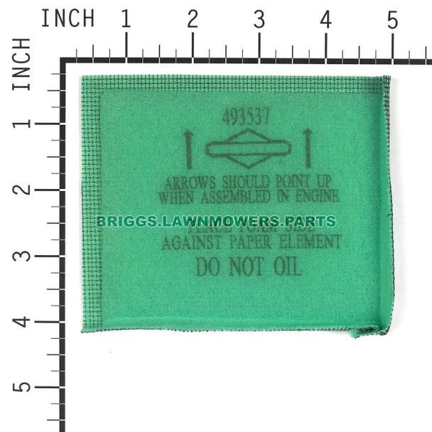 493537S - FILTER-A/C FOAM Briggs and Stratton Original Part - Image 2