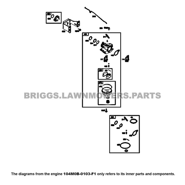 Parts lookup Briggs and Stratton 725EXi Engine 104M0B-0103-F1 diagram