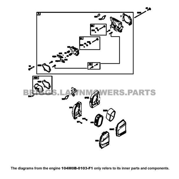 Parts lookup Briggs and Stratton 725EXi Engine 104M0B-0103-F1 diagram