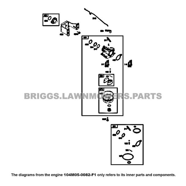 Parts lookup Briggs and Stratton 725EXi Engine 104M05-0082-F1 diagram
