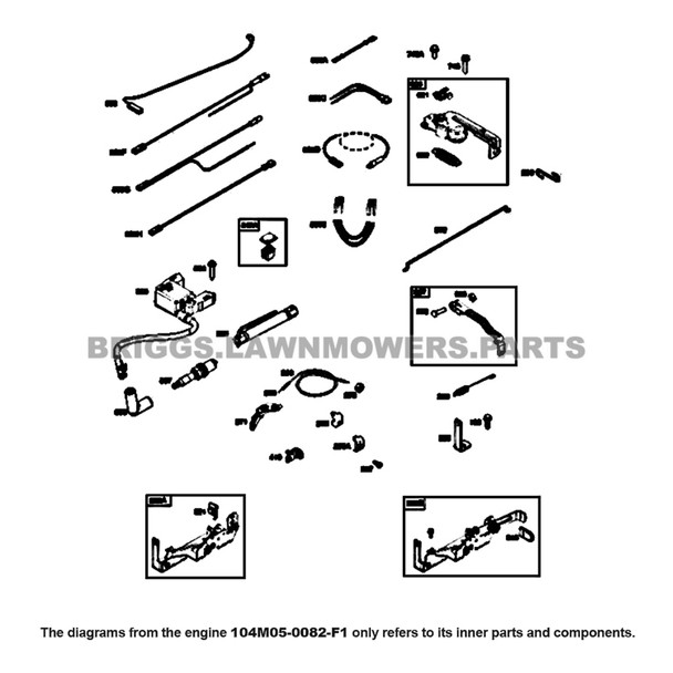 Parts lookup Briggs and Stratton 725EXi Engine 104M05-0082-F1 diagram