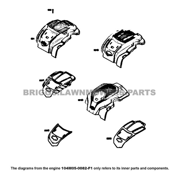 Parts lookup Briggs and Stratton 725EXi Engine 104M05-0082-F1 diagram