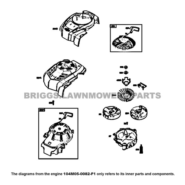 Parts lookup Briggs and Stratton 725EXi Engine 104M05-0082-F1 diagram