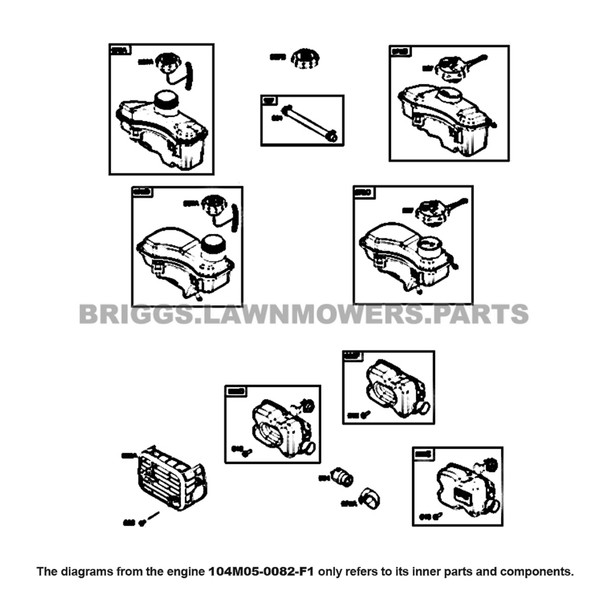 Parts lookup Briggs and Stratton 725EXi Engine 104M05-0082-F1 diagram